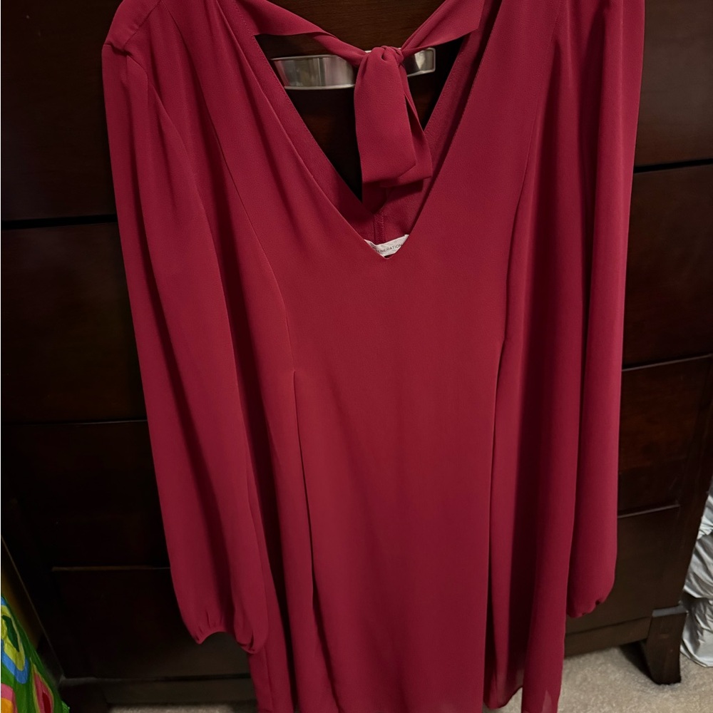 BCBGeneration Deep Red Blouse with Bow Detail